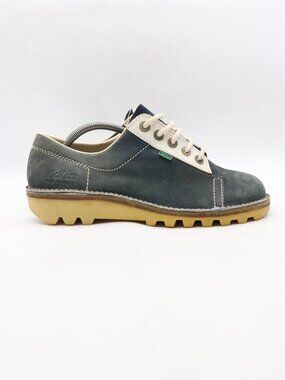 Kickers Derby Lace Up Shoes Men's Size EU 45 Blue Leather Made in France